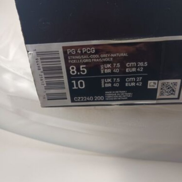 Nike PG 4 PCG Teal White - Size 8.5 Basketball Sneakers CZ2240-200 - Picture 5 of 6